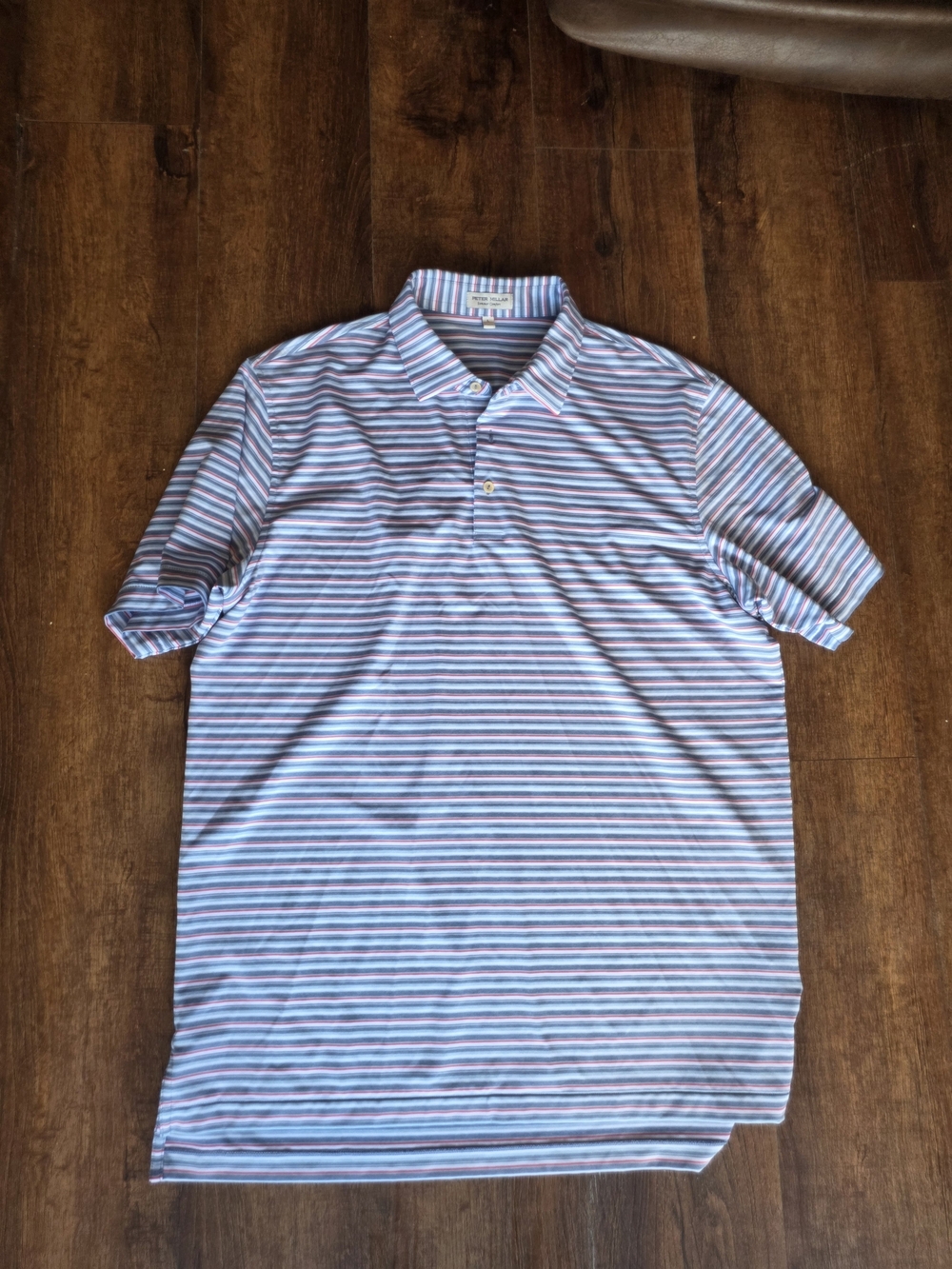 Peter Millar Men's Striped Polo Shirt - Blue & White